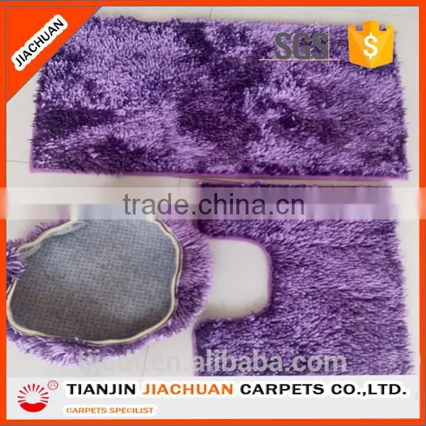 Washable Shiny Chenille Non Slip 3 Pieces Bathroom Floor Mat Sets photo-2