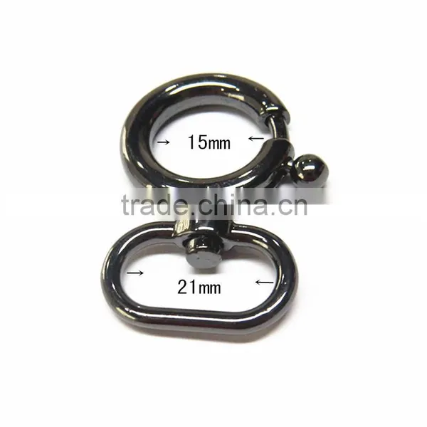 Round Black Metal Snap Hook For Bag Accessories photo-4