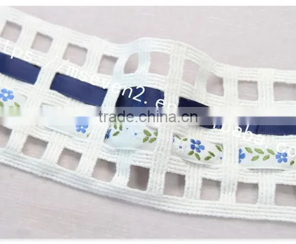 Special Design 7cm Width Combined Wholesale Satin Ribbon With Ladder Trim photo-3