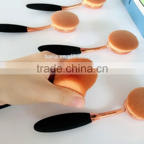 2016 New Best Seller Tooth Brush Style 10PCS Makeup Brush Set/Oval BB Cream Foundation Brushes photo-4