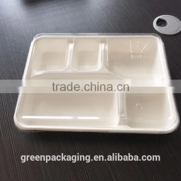 Sugarcane Bagasse 5-compartment Food Container With PET Lids photo-2