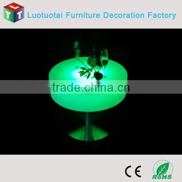 Plastic Illuminated Furniture Multicolor Change Led Round Bar Table photo-4