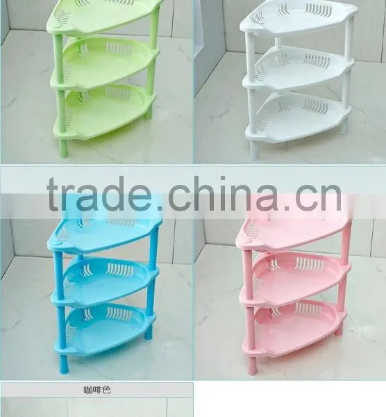 N504 3 Tiers Homeware Diaplay Plastic Storage Holder Bathroom Corner Rack Household Accessories photo-3