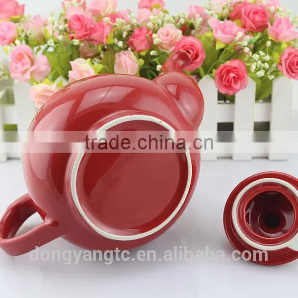 China Factory Custom Logo Promotion Cheap Red Glaze Porcelain Tea Accessories Ceramic Tea Pot photo-5