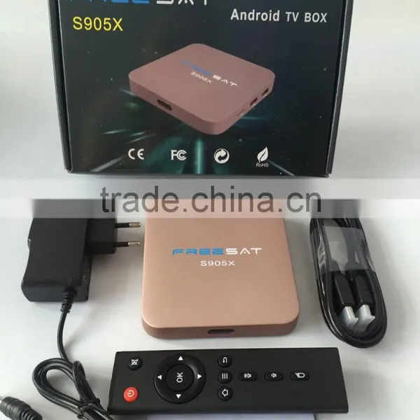2016 Latest Android 6.0 Amlogic S905X Freesat 2GB+8GB Powerful Android TV Box Internet OTT TV Box For Wholesale