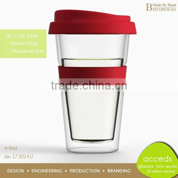 High Quality Glass Cup With Colored Silicone Base photo-5