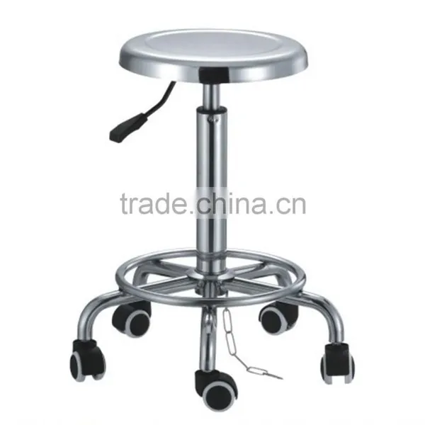 Rotary Round Stool With Gas Lift and Wheels photo-2