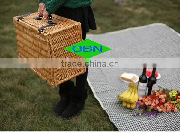 Rattan Material 4 Person Hand Woven Wicker Picnic Basket for Sale photo-6
