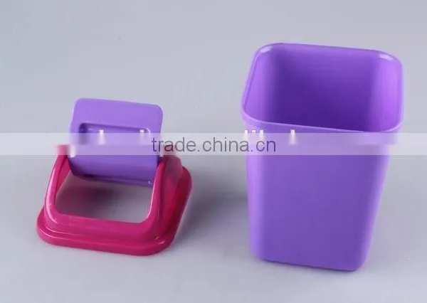 Square Plastic Trash Can/Rubbish Bin Household Garbage Can photo-4