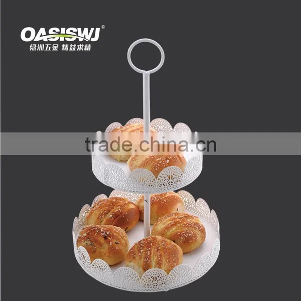 2 Tiers Round Mental Birthday Cake Stand, Detachable Mental Wedding Cake Display Riser, Customize Mental Cupcake Stand photo-3