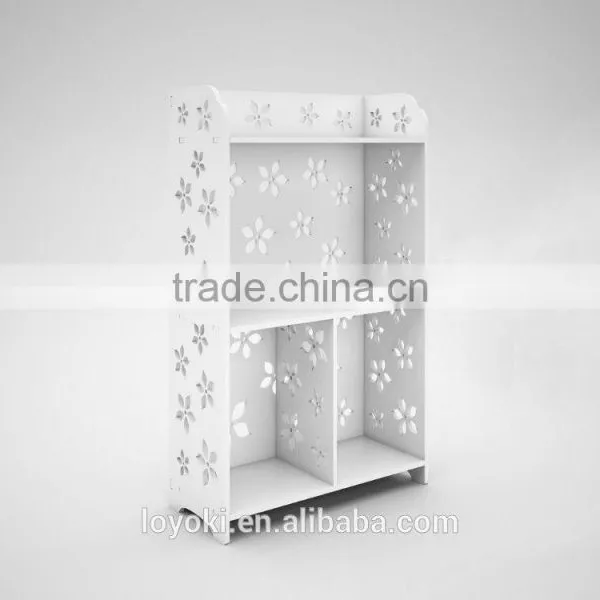 White Carved High Gloss Jane European Style Home Decor CORNER Shelf Bookshelf Bookcase Shelving Display Storage photo-2