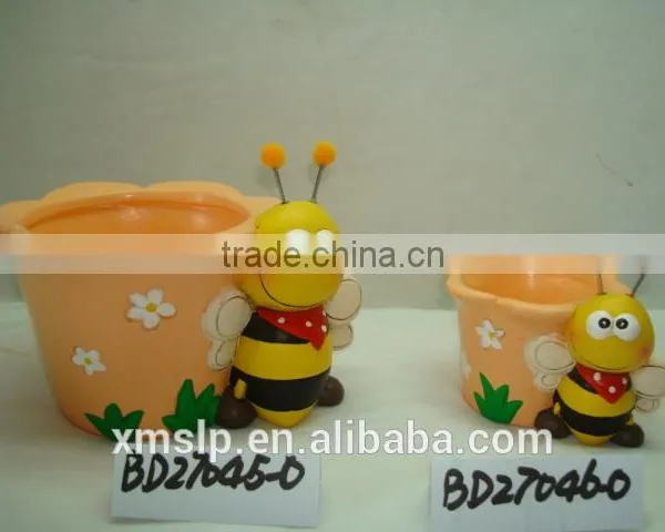 Ceramic Flower Pot With Bobble Animal Head photo-6