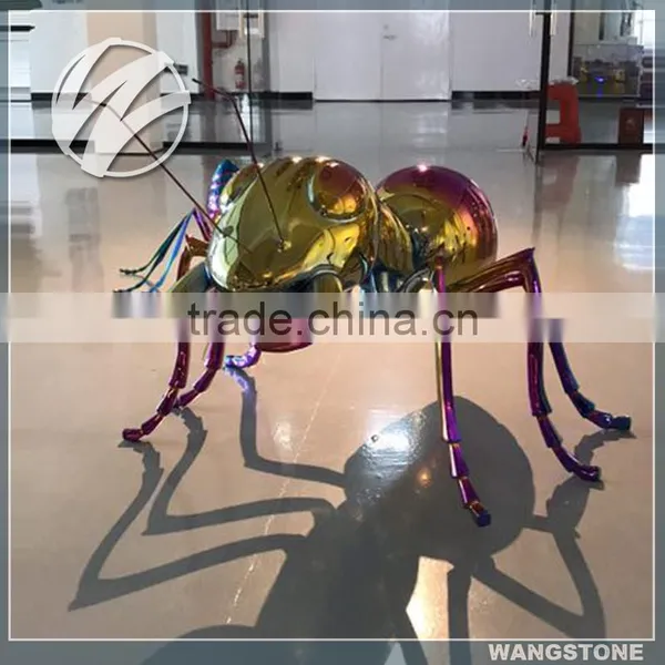 Modern Metal Garden Ti-coated Ant Sculpture For Decorations photo-3
