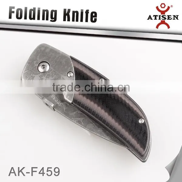 Camping Pocket Knife G10 Handle 3Cr13 Etching Titanium Coating Blade Hunting Folding Knife Tools photo-2