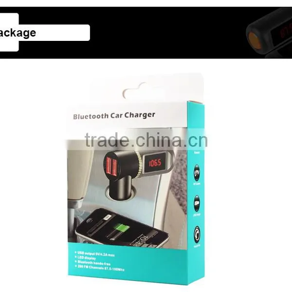 Dual USB Auto 4.2A Out Put Car Charger Kit With Wireless Bluetooth Hands Free Calling Speaker MP3 Player FM Transmitter photo-4