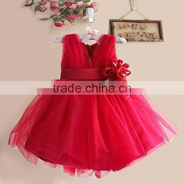 2015 Free Shipping Sleeveless Flower Girl Dancing Dress Party Baby Girl Christening Dress Kids Baby Birthday Christmas Dresses photo-6