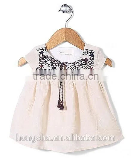 Embroidery Child Clothes Pretty Floral Print Baby Dress HSd6014 photo-2