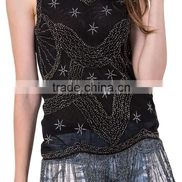 Domin Fashion Beading and Sequin Tops for Women 2016 photo-2