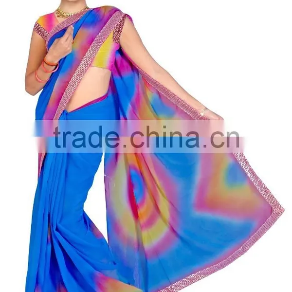 Printed Spray Designer Saree in Chiffon Fabric photo-4