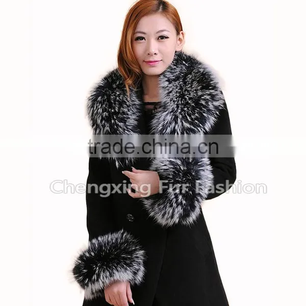 COLLAR-F17B Wholesale Accessories Ladies Raccoon Fox Fur Coat Fur Collar photo-3
