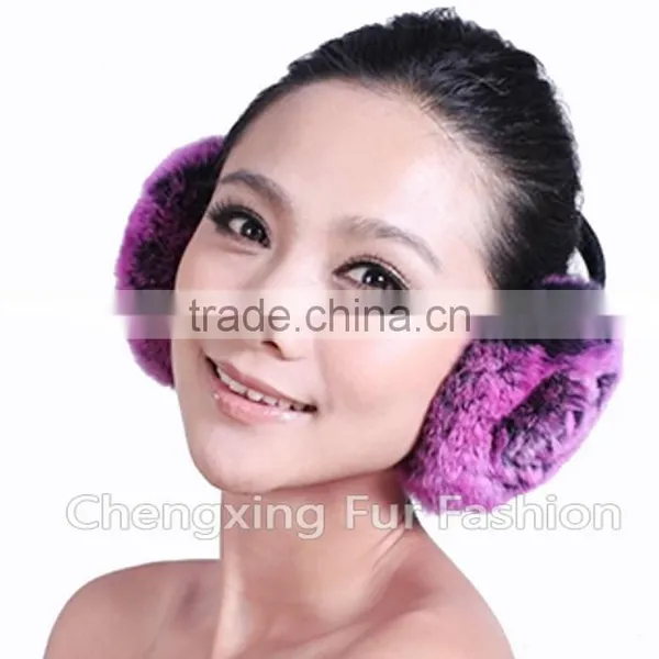 CX-EM-03K High Quality Rostte Heated Real Rex Rabbit Fur Earmuff photo-6