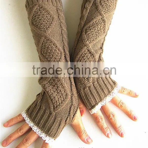 Wholesale Knitting Pattern Women Fingerless Gloves photo-5