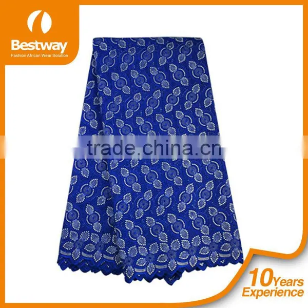 Bestwaytex Factory Price SL02009 Cotton Lace African Swiss Voile Lace Fabric With Stones photo-5