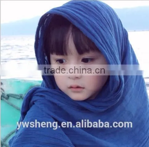 Newest Style Baby Girl Easy-taking Organic Wide Cotton Plain Baby Scarf photo-4