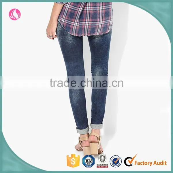 Ladies Latest Jeans Women Denim Fabric Custom Box Jean Trousers photo-3