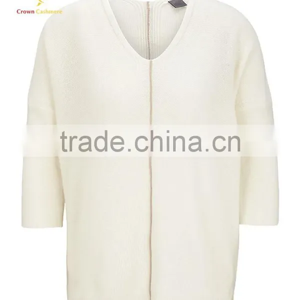 Fashion Knitwear V Neck Merino Wool Casual Sweater for Women photo-3
