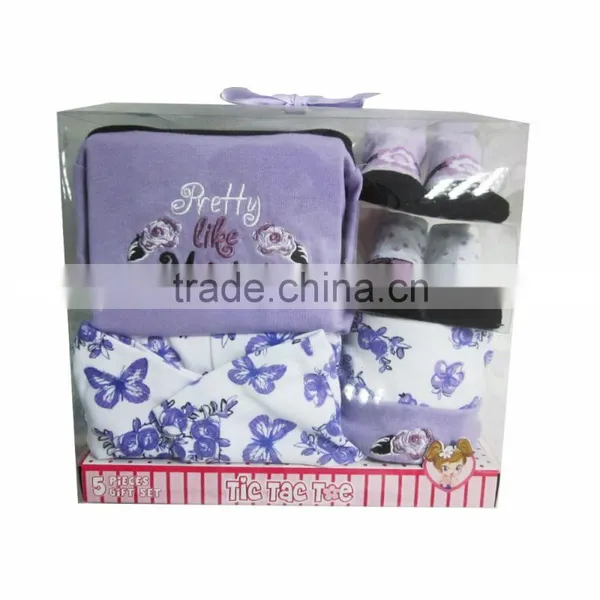 Baby Girls Dresses 5pcs Gift Set 100% Cotton Baby Cloth Romper Dress photo-2