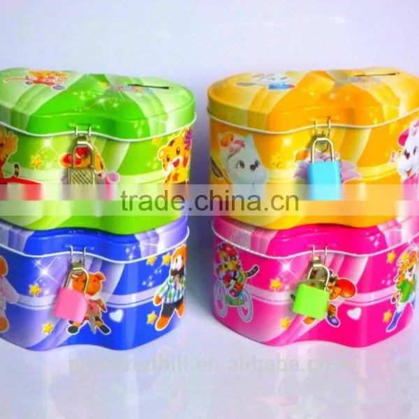 Redhill Personality Double Heart Shape Saving Cans,money Boxes,metal Can photo-5
