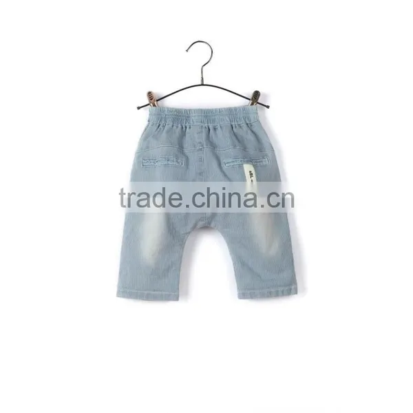 OEM Service Wholesale Price Hand Wash Kids Jeans Knit Denim Baby Harem Pants With Cotton Sting photo-2