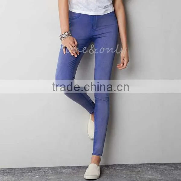 Hot Women Cotton Denim Jegging Trousers Charming Female Skinny Pants P0030 photo-5
