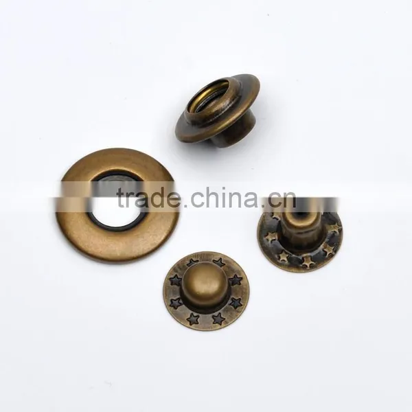 20mm 4 Part Brass Metal Button Bubble Snap Button Italy Snap Fasteners Black/nickle/Bronze FP-029 photo-4