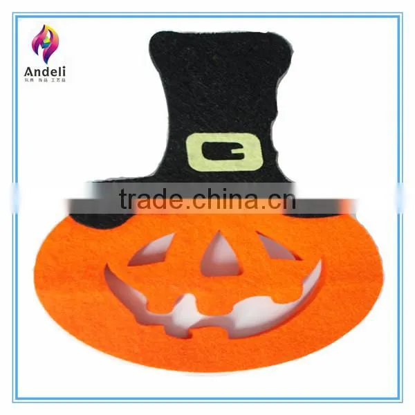 Halloween Placemats Felt Purple Witch Orange Jack O Lantern Black Spider Web NEW photo-4