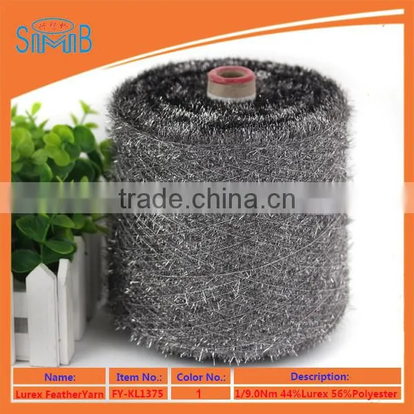 Factory Wholesale Polyester Lurex Feather Yarn on Cone for Machine Knitting Sweater photo-2