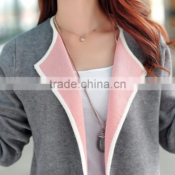 B41006A 2017 Wholesale Women Big Size Clothes Fashion Long Sleeve Simple Cardigan photo-6