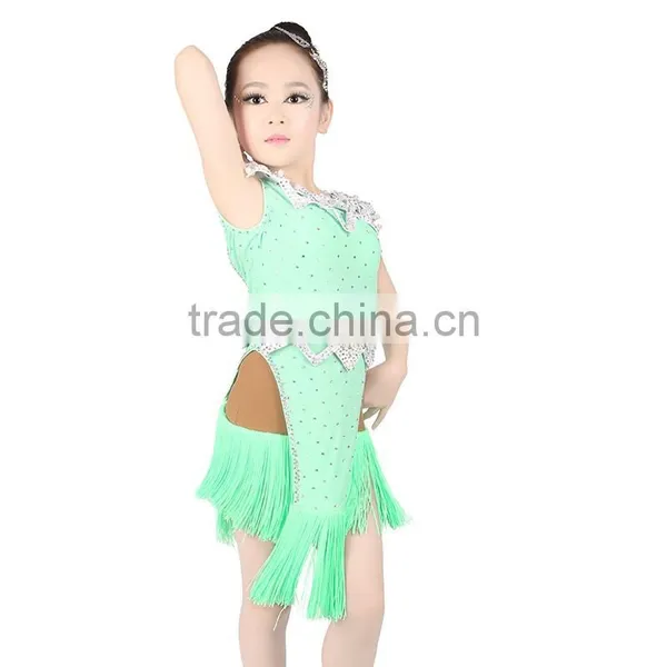 2017 Fringed Girls Child Ballroom Latin Dance Costumes For Kids photo-5