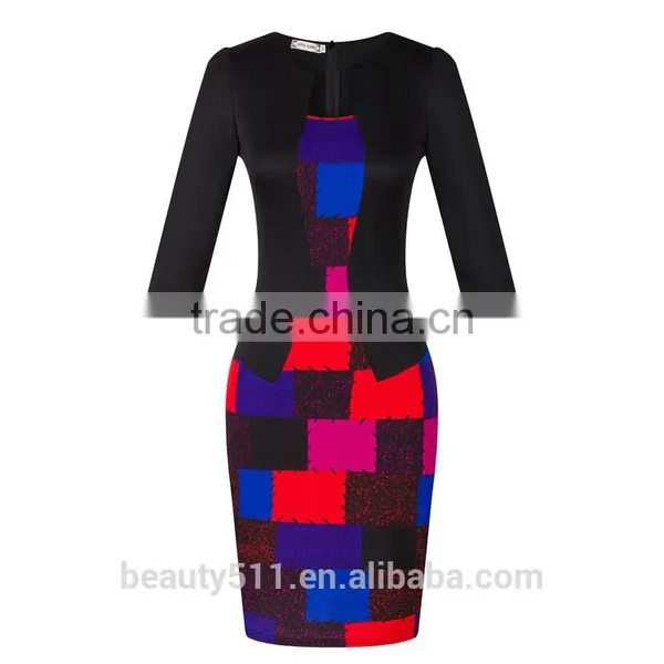 2017 New Style Bodycon Flower Dresses Floral Casual Plus Size SD31 photo-5