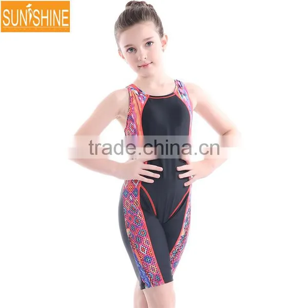 Professional Waterproof Training Swimwear Knee Suit One Piece Swimsuit for Women photo-4