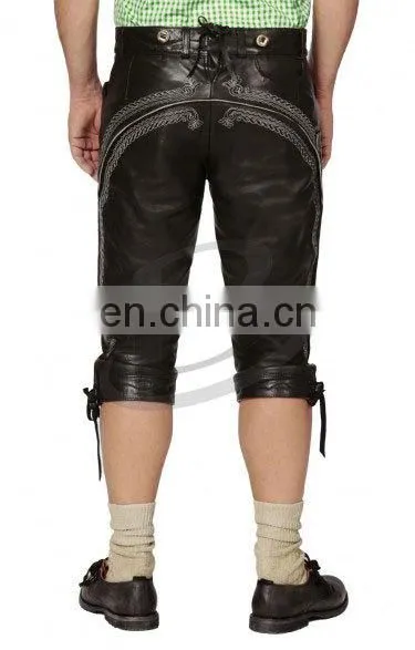 Lederhosen, Kniebund Hosen, Men Ledersosen Trachten Lederhosen Leather Pants With Suspenders (Oktoberfest Clothing) photo-2