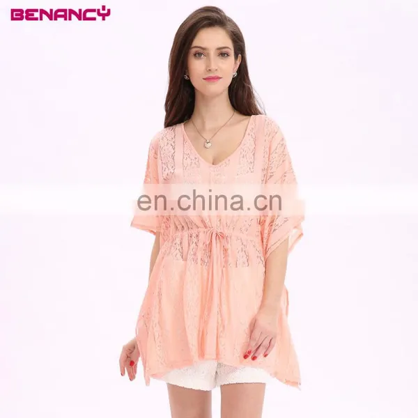 Jacquard Lace Woman Summer Crochet Kaftan Poncho Beach Wear photo-2