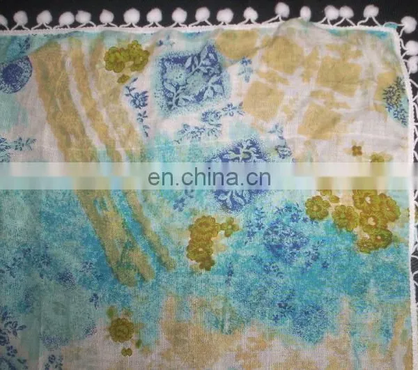 Cotton Printed Scarf With Silver Lurex photo-2