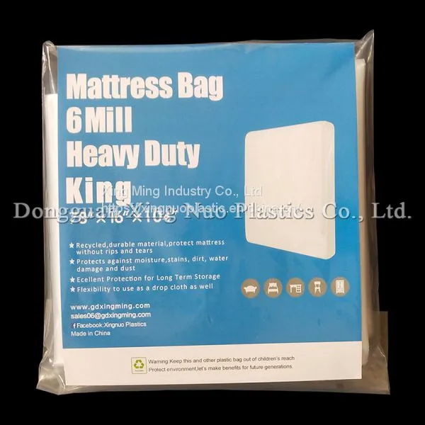 01 Style 6 Mil Heavy Duty King Mattress Bag 78 * 16 * 104 Inch