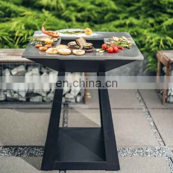 Custom Made Fireplace Corten Steel BBQ With Wood Storage photo-4
