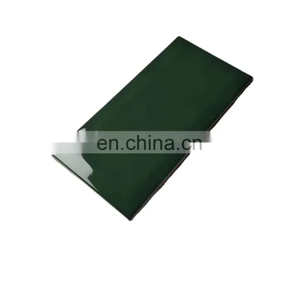 75x150 Blackish Green Olive Green Flat,wavy,beveled Edge Ceramic Glazed Kitchen Bathroom Glossy Subway Ceramic Wall Tile OW082