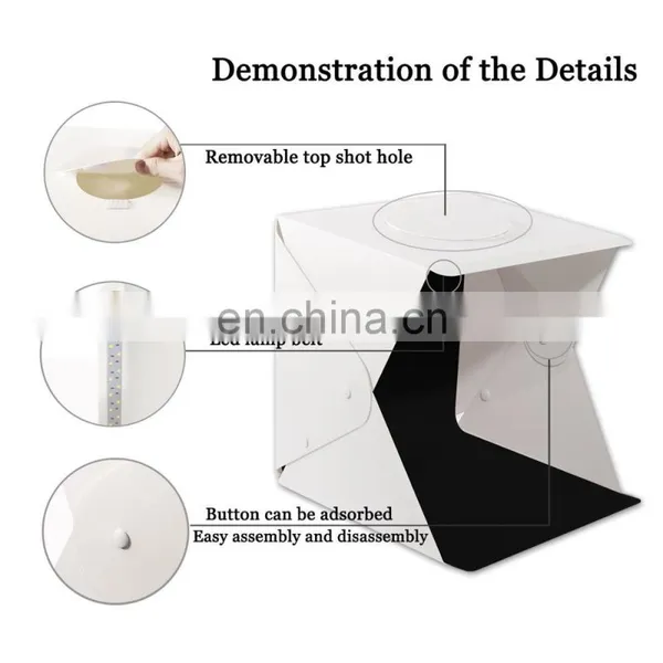 New Product Ideas 2022 Mini Portable KSW 30cm Folding LED Light Box Table Top Product Photography Photo Studio Box photo-5