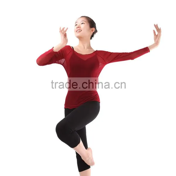 Factory Direct Sale Long Sleeve Stretchy Mesh Adult Dance and Yaga Top photo-5