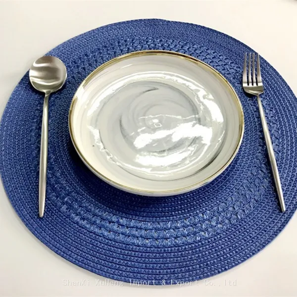 Wholesale 38 cm Gold Colored Round Woven Table Place Mat For Wedding Table Decoration photo-4